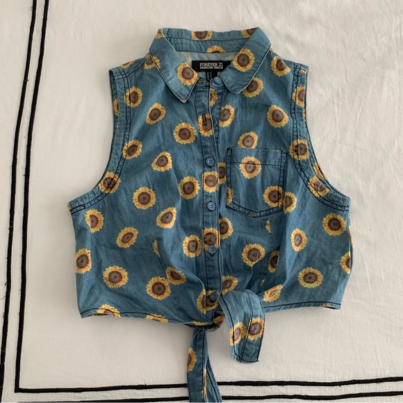 Denim Sunflower Top - Picture 2 of 6